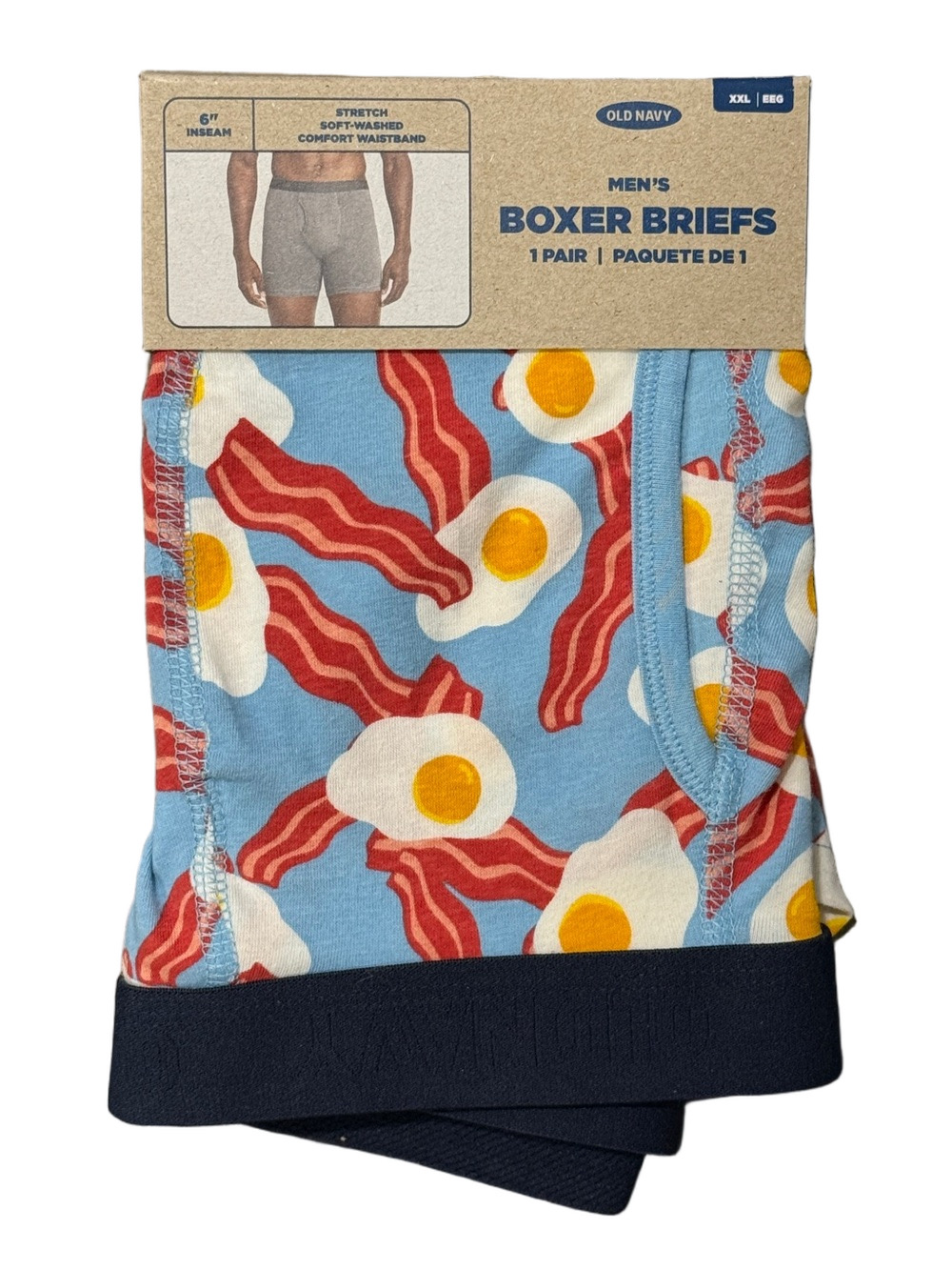 Mens Bacon & Eggs Boxer Briefs - Size Extra Extra Large XXL - Old Navy - NWT
